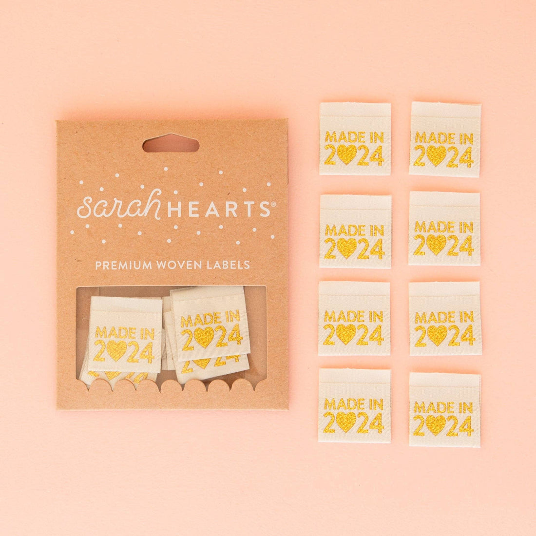 &quot;Made in 2024&quot; - Sarah Hearts - Sew In Labels