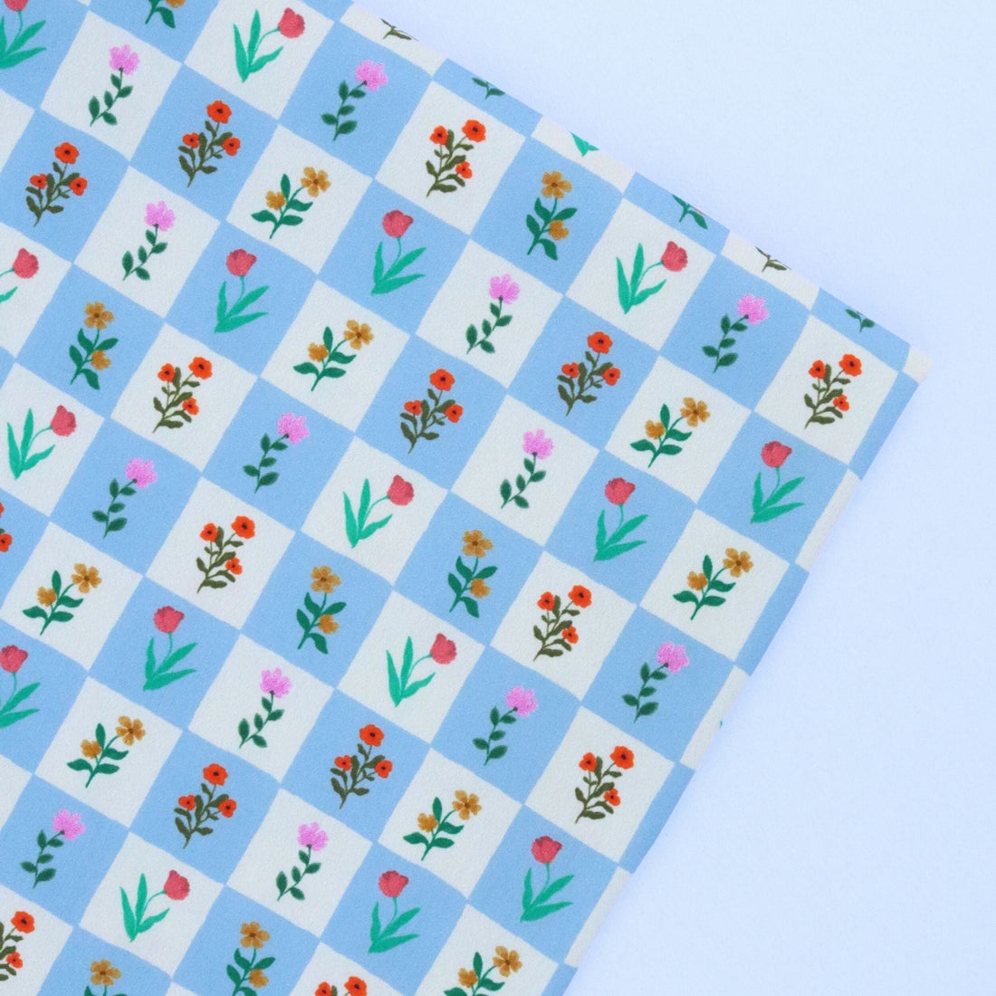 Garden Square - Cotton Satin Fabric - sewecofabrics
