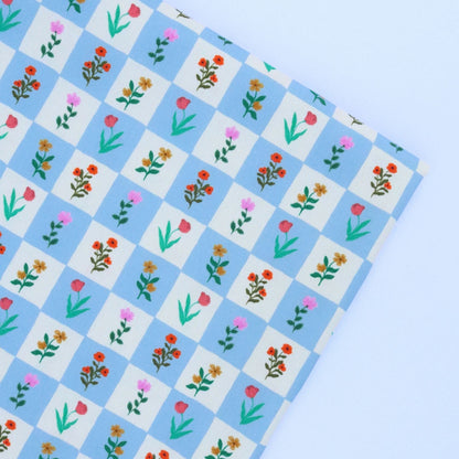 Garden Square - Cotton Satin Fabric - sewecofabrics