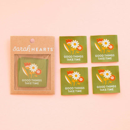 &quot;Good Things Take Time&quot; - Woven Sew in Labels - sewecofabrics