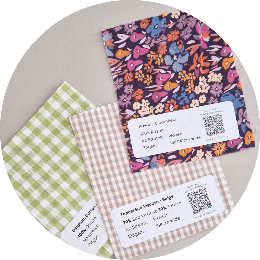 Ingrid Check Indian Organic Cotton - Fabric Sample - sewecofabrics