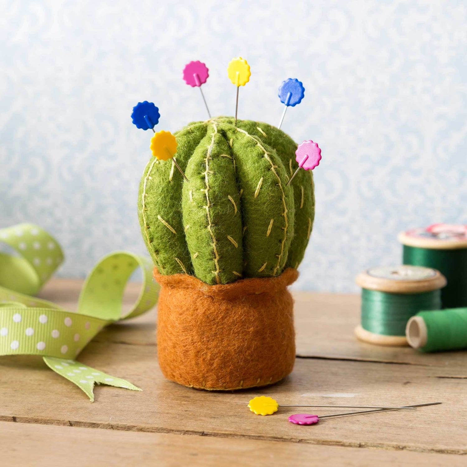 KIT: Cactus Pin Cushion Felt Kit - sewecofabrics
