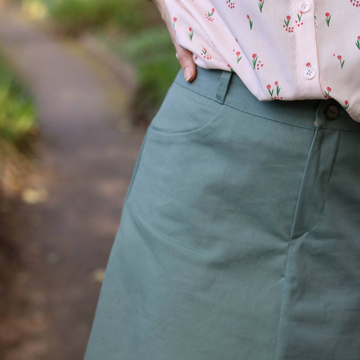 Light Green Gabardine - Cotton Fabric - sewecofabrics