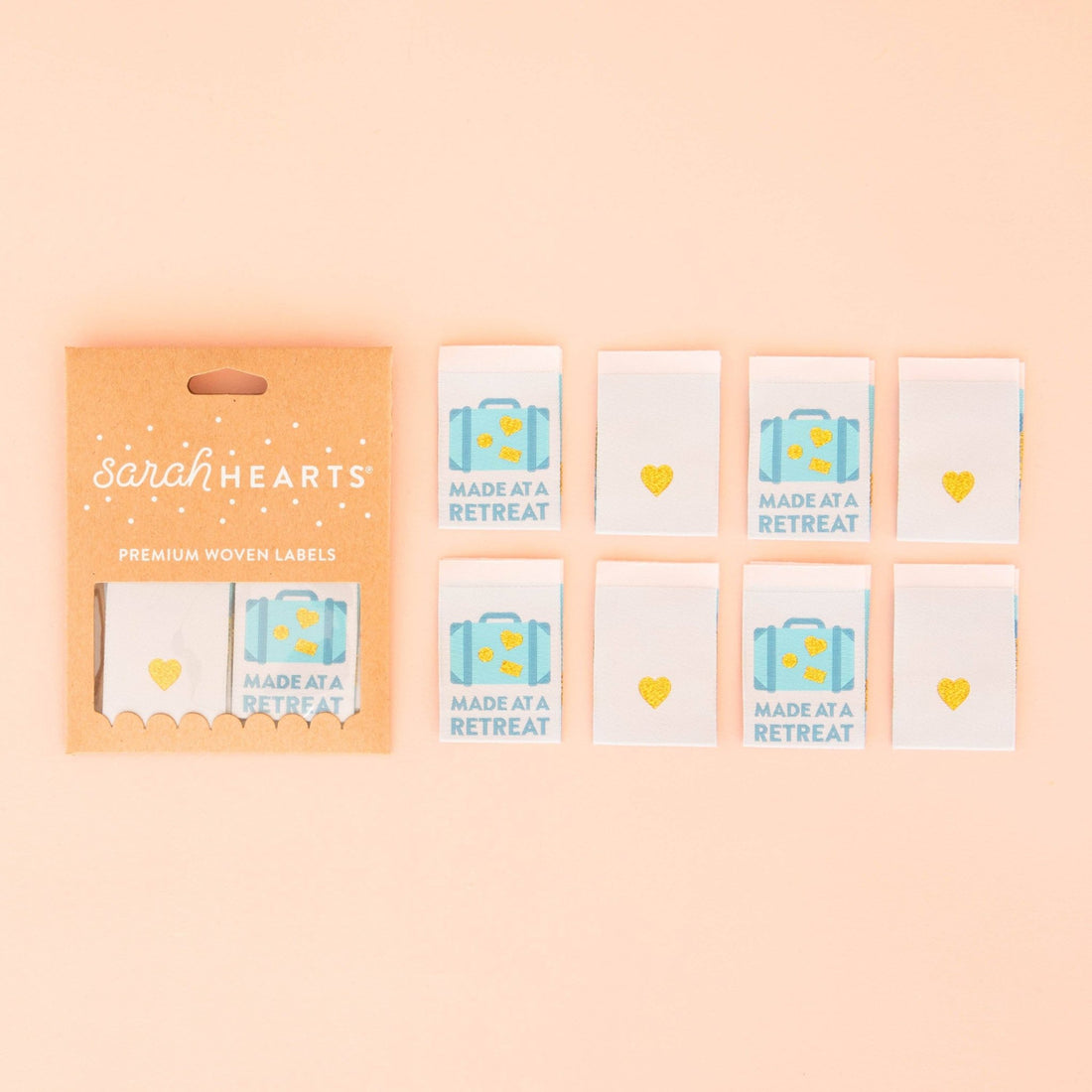 Made at a Retreat - Sarah Hearts - Sewing Labels - sewecofabrics