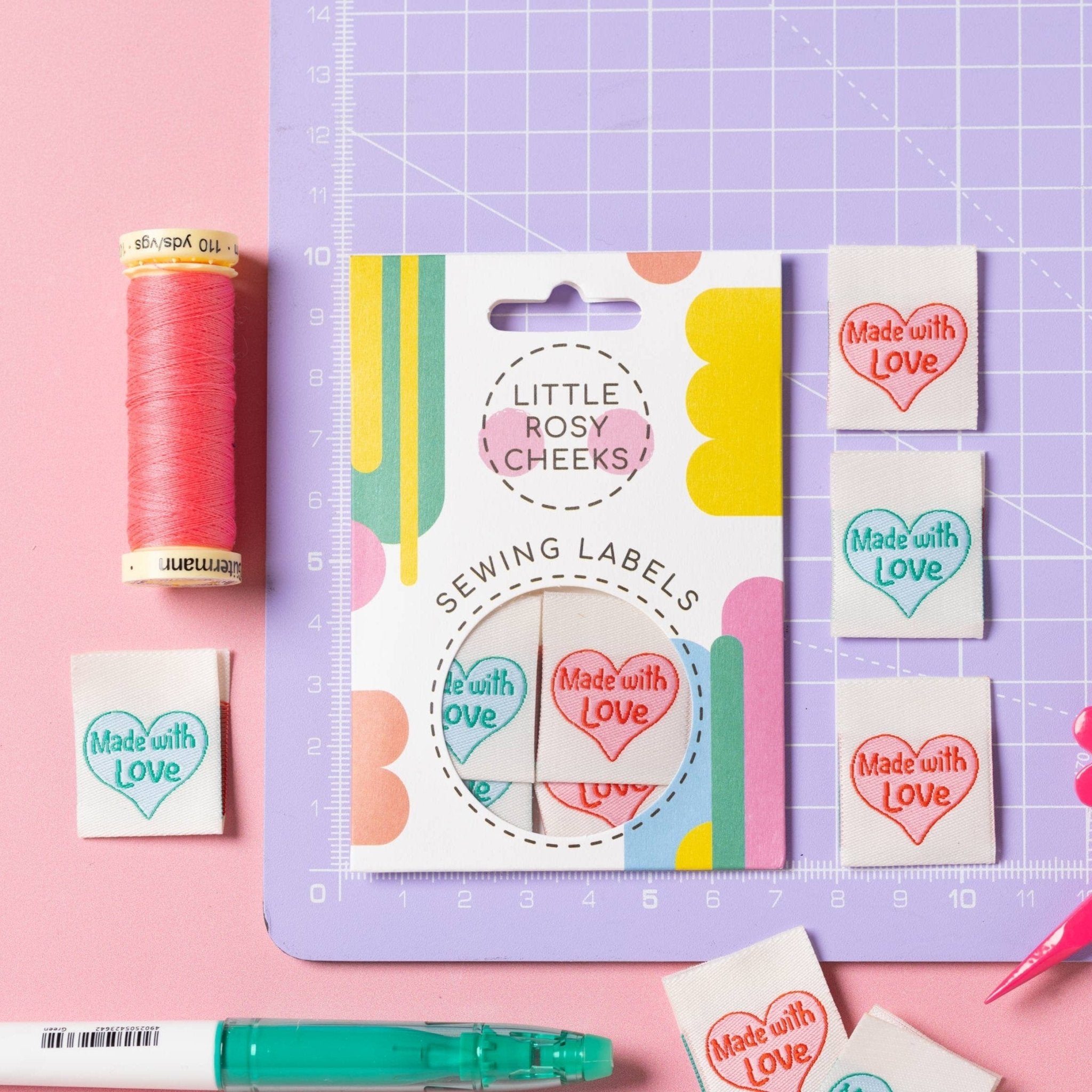 Made with Love - Little Rosy Cheeks - Sewing Labels - sewecofabrics