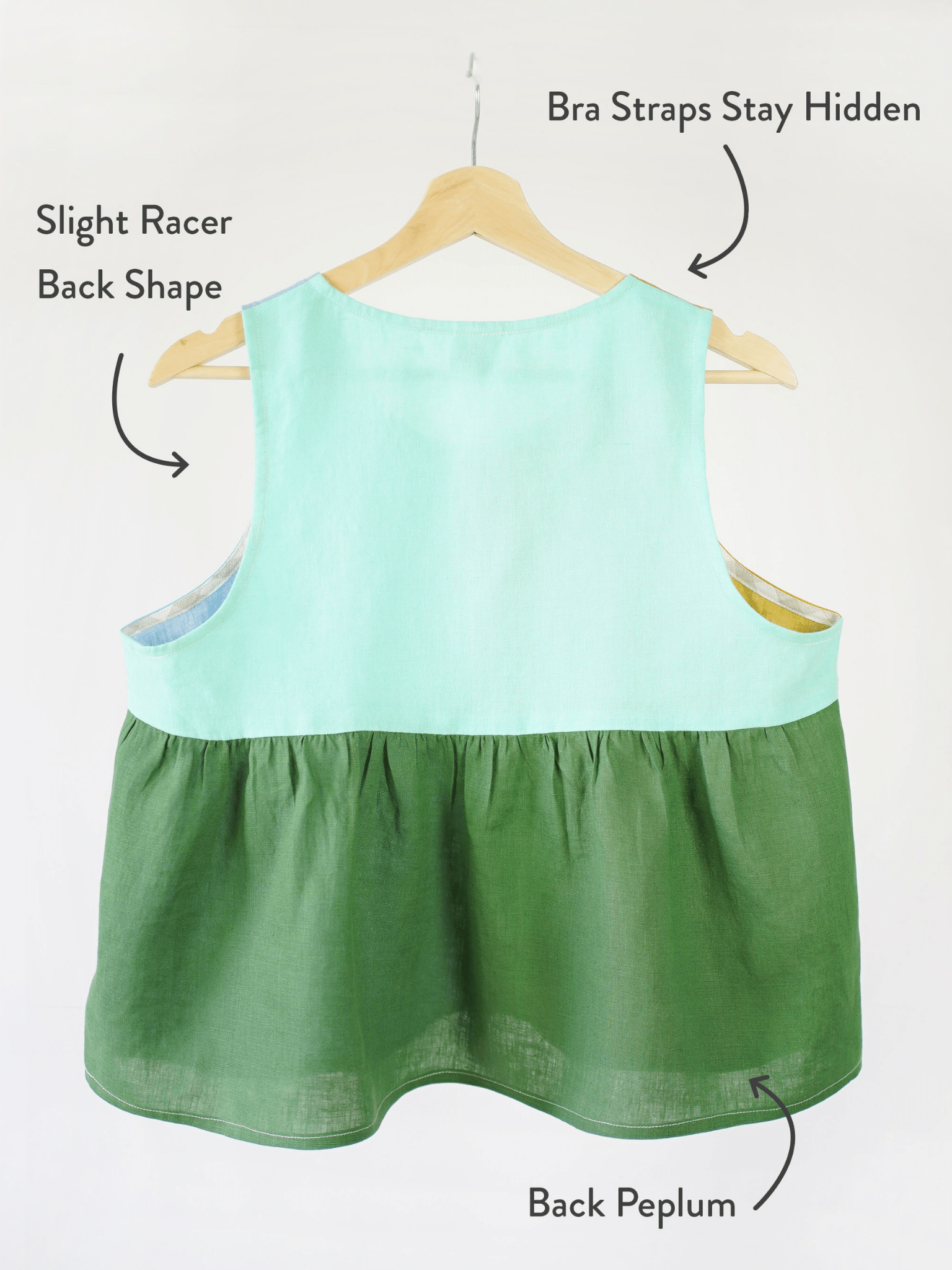 Peplum Split Tank - PDF Sewing Pattern - sewecofabrics