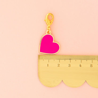 Pink Heart Zipper Charm - sewecofabrics