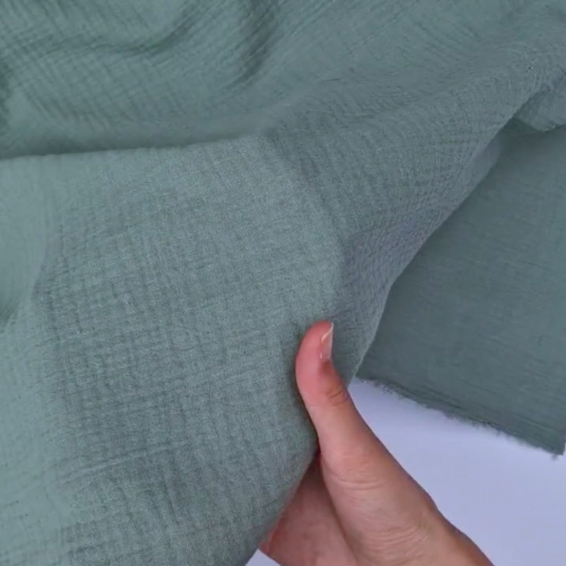Double Gauze Cotton Fabric - Sage