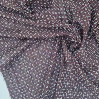 Cool Browns - Cross-Stitch Indian Cotton Fabric