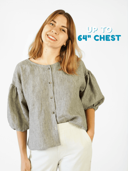 Puff Sleeve Top - PDF Sewing Pattern - sewecofabrics