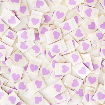 Purple Love Heart - Sew In Label - sewecofabrics