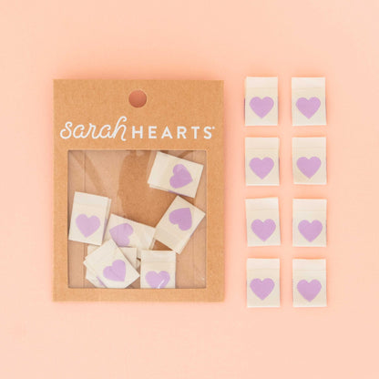Purple Love Heart - Sew In Label - sewecofabrics