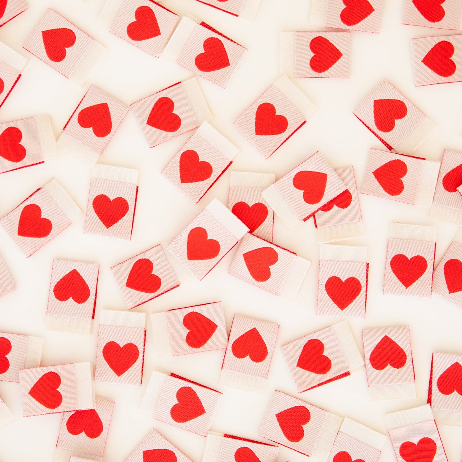 Red Love Hearts - Sarah Hearts - Sewing Labels - sewecofabrics