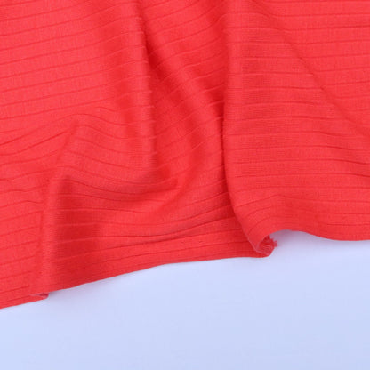 Rib Knit Jersey - Red - sewecofabrics