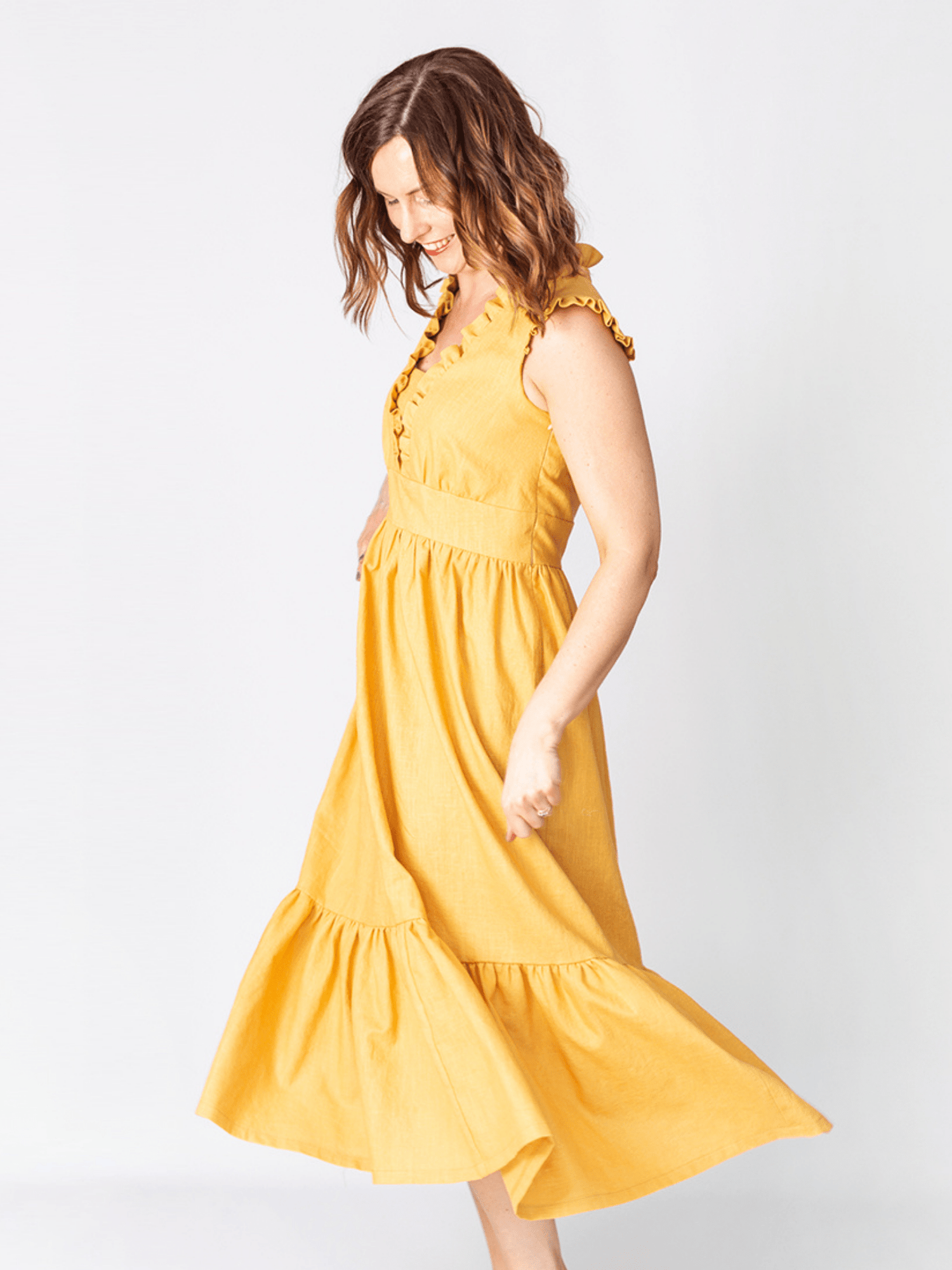 Rivelin Ruffle Dress - PDF Sewing Pattern - sewecofabrics