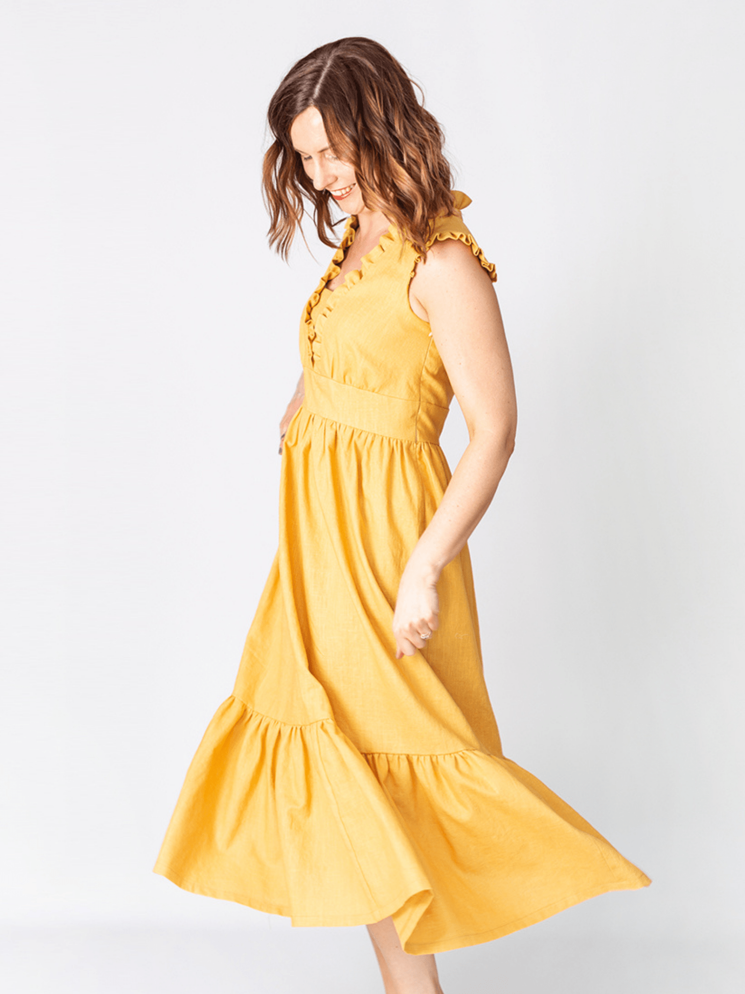 Rivelin Ruffle Dress - PDF Sewing Pattern - sewecofabrics