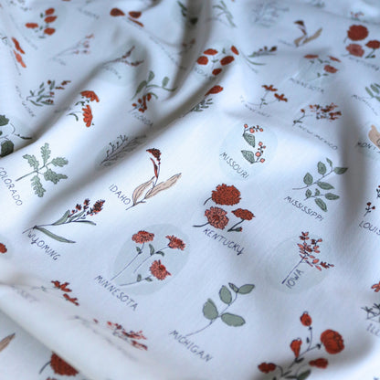 Roadside Wildflowers - Cotton Fabric - sewecofabrics