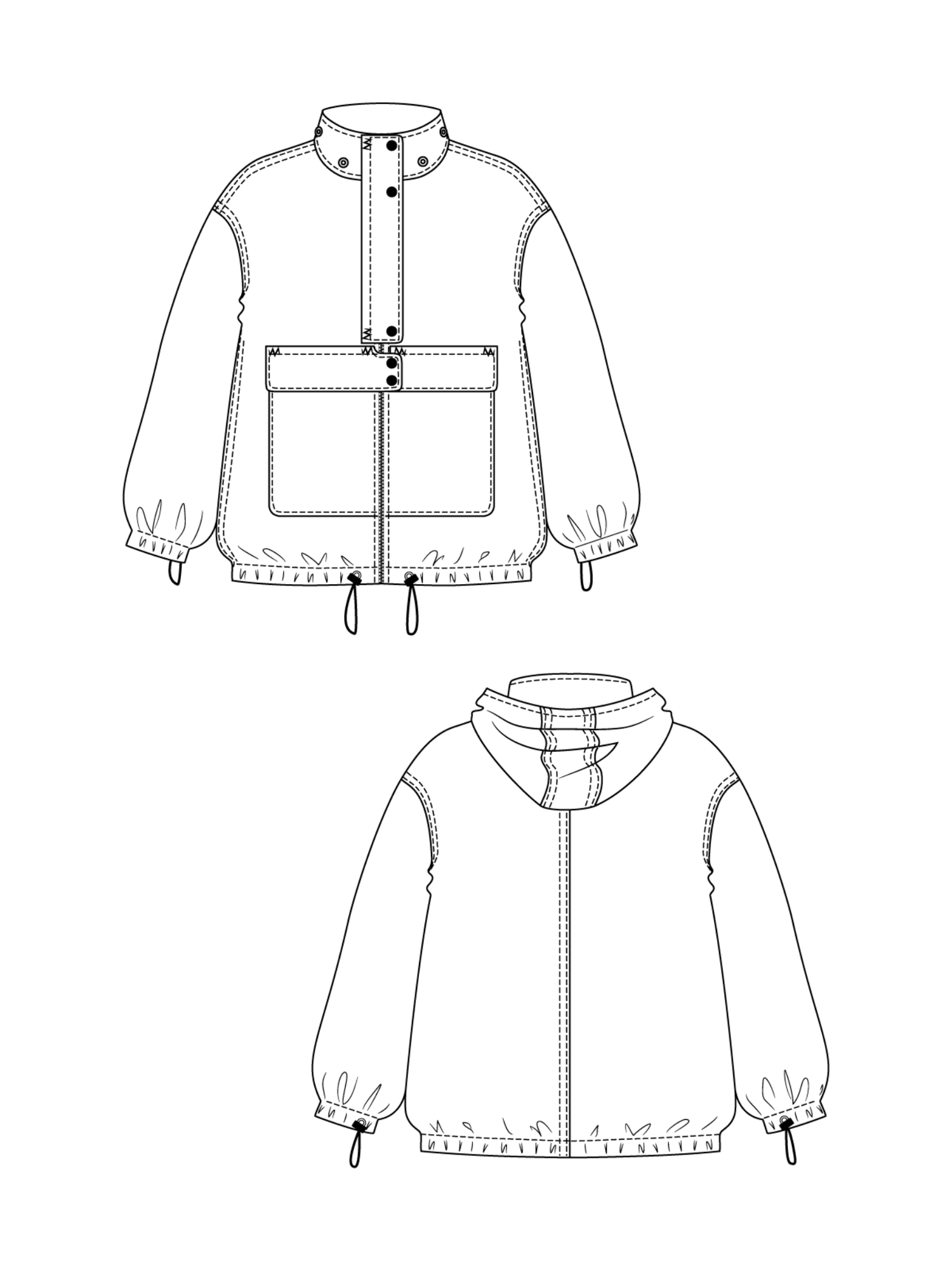 Sirkka Hooded Jacket - PDF Sewing Pattern - sewecofabrics