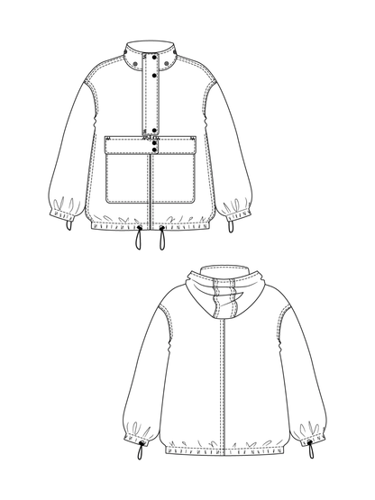 Sirkka Hooded Jacket - PDF Sewing Pattern - sewecofabrics