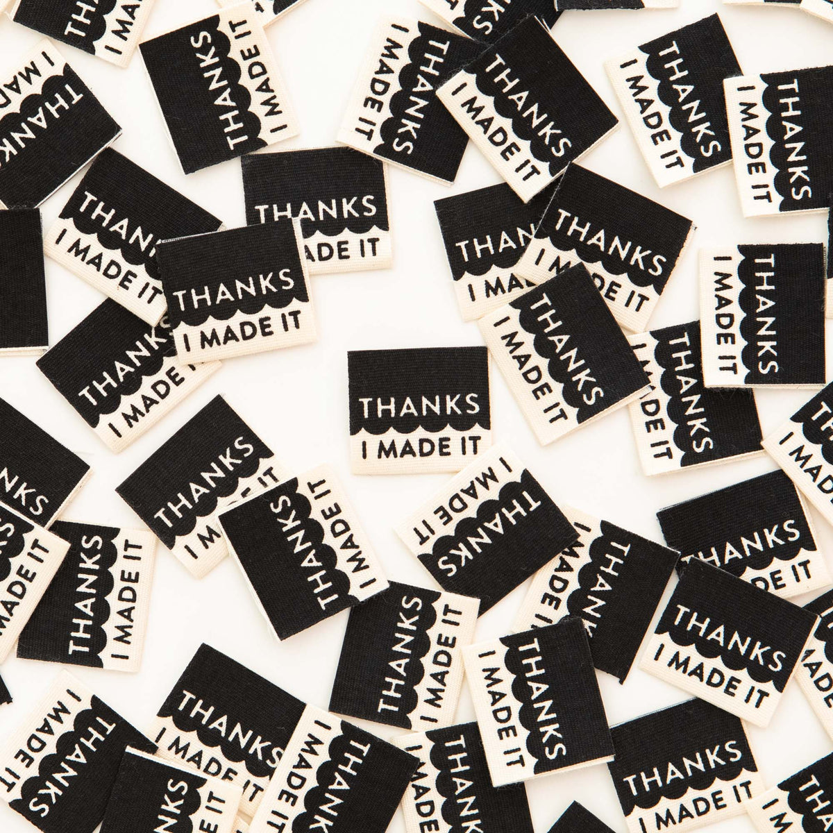 Thanks I Made It (Organic Cotton) - Woven Sew in Labels - sewecofabrics