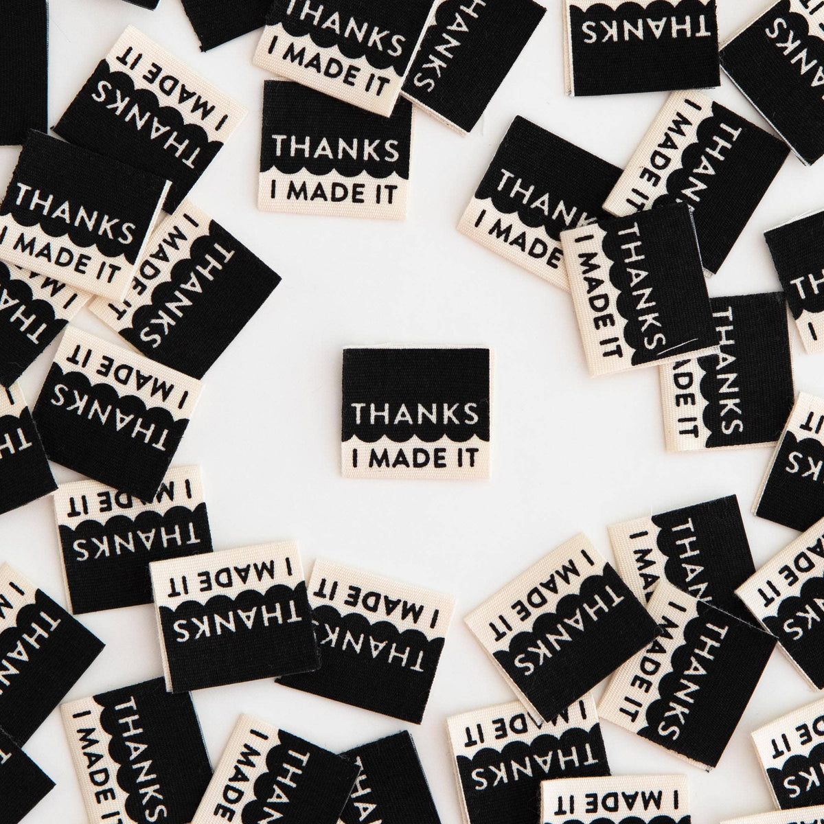 Thanks I Made It (Organic Cotton) - Woven Sew in Labels - sewecofabrics
