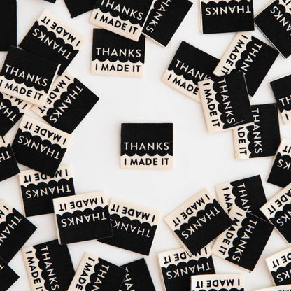 Thanks I Made It (Organic Cotton) - Woven Sew in Labels - sewecofabrics