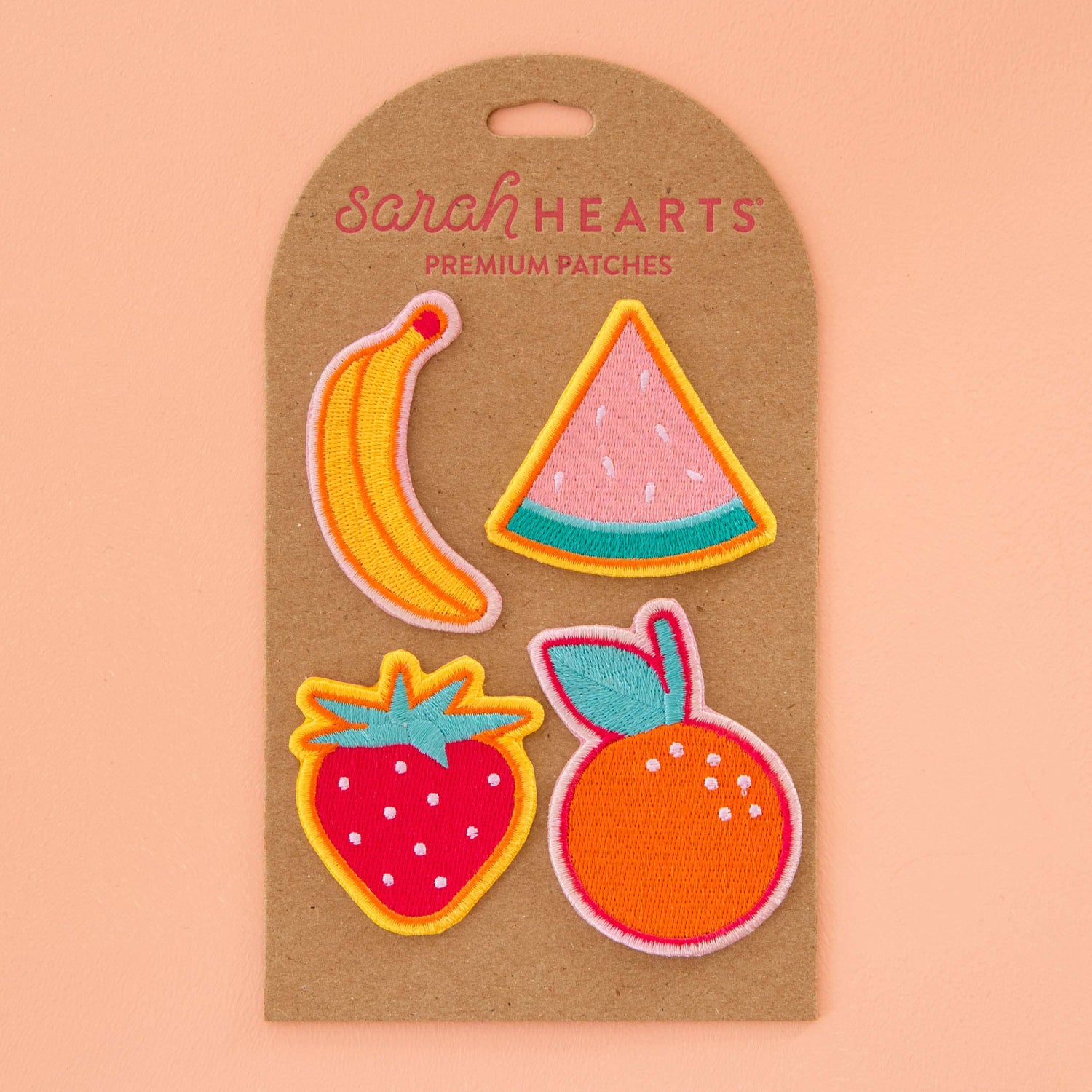Summer Fruit Embroidered Sew or Sticker Patches - 4 Pack