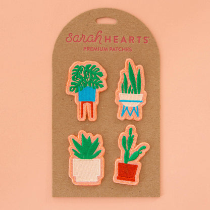 Houseplant Embroidered Peel &amp; Stick or Sew Patches - 4 Pack