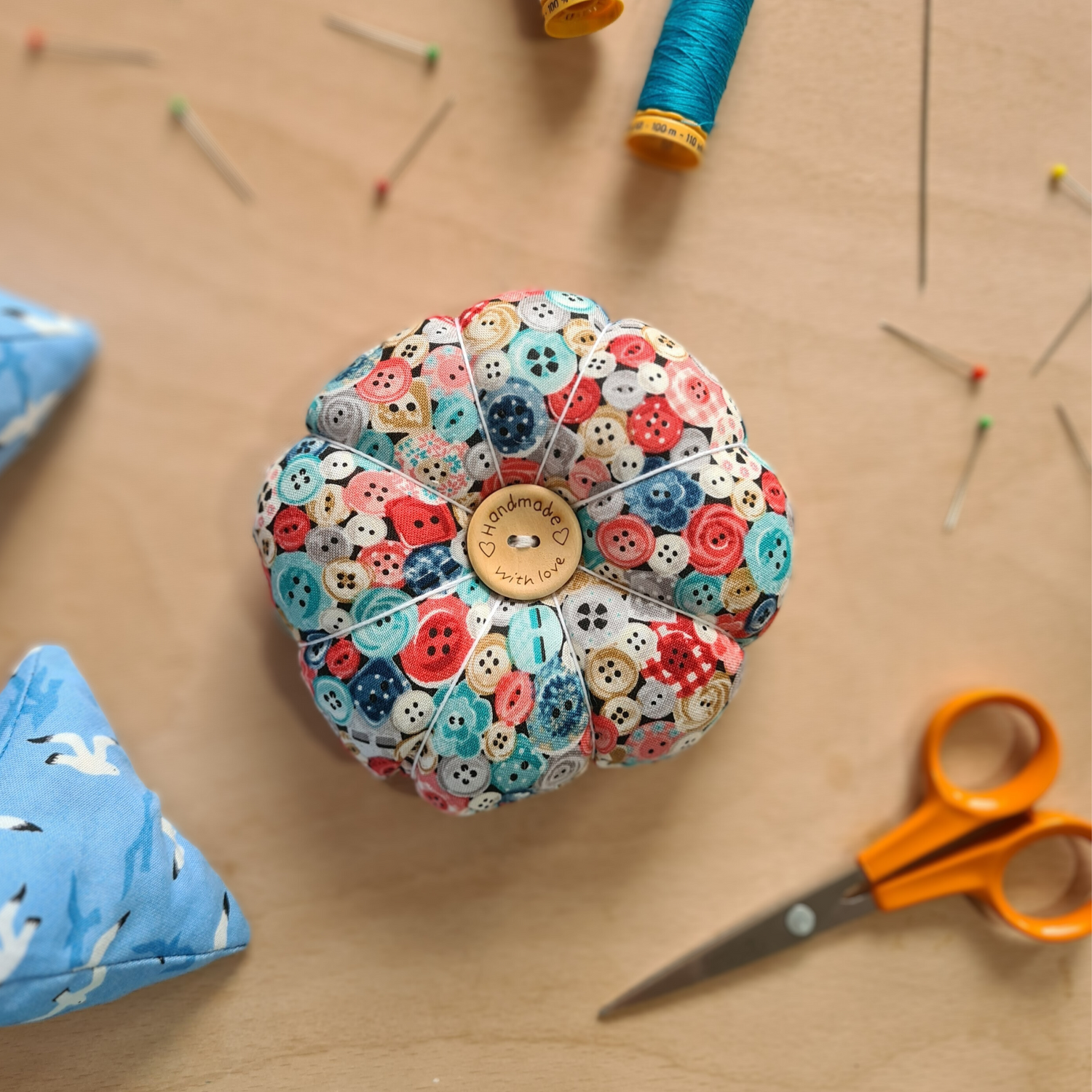 Pin Cushion - Recycled &amp; Handmade - Buttons