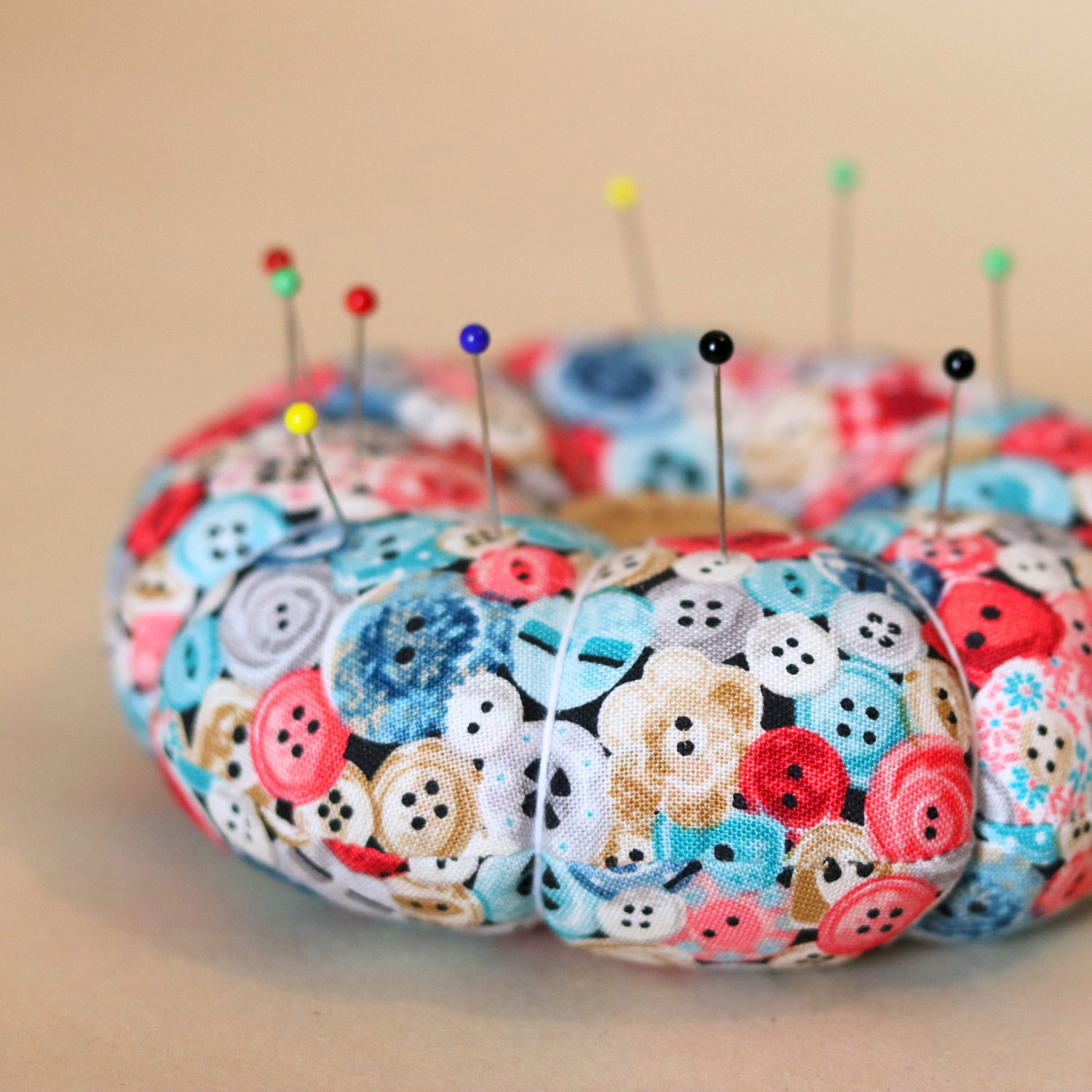 Pin Cushion - Recycled &amp; Handmade - Buttons