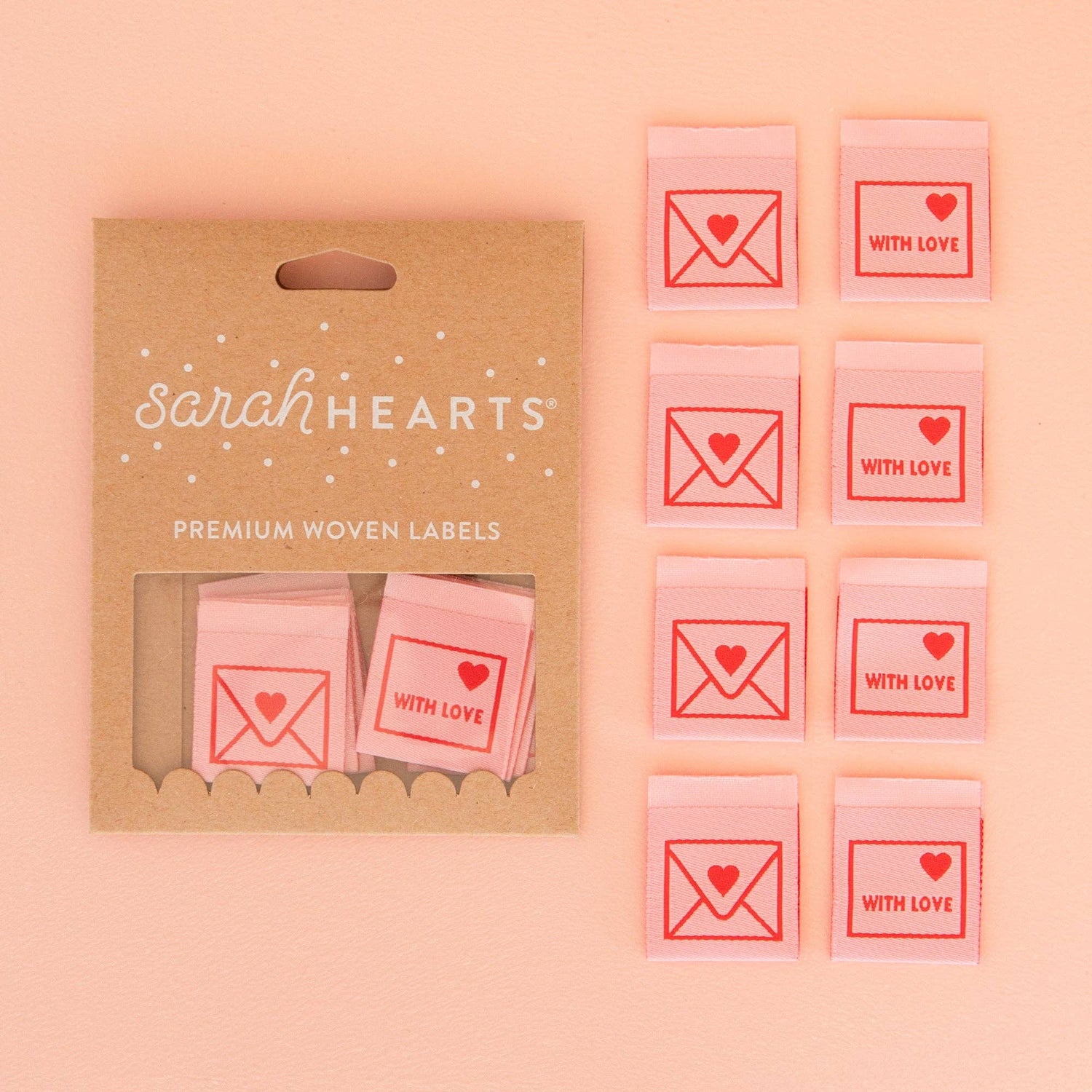 With Love Envelope  - Sarah Hearts - Sewing Labels