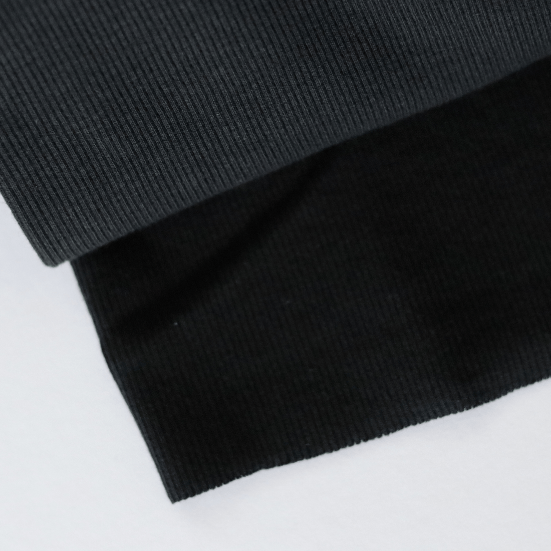 Cotton Ribbing 2x2 - Black - sewecofabrics