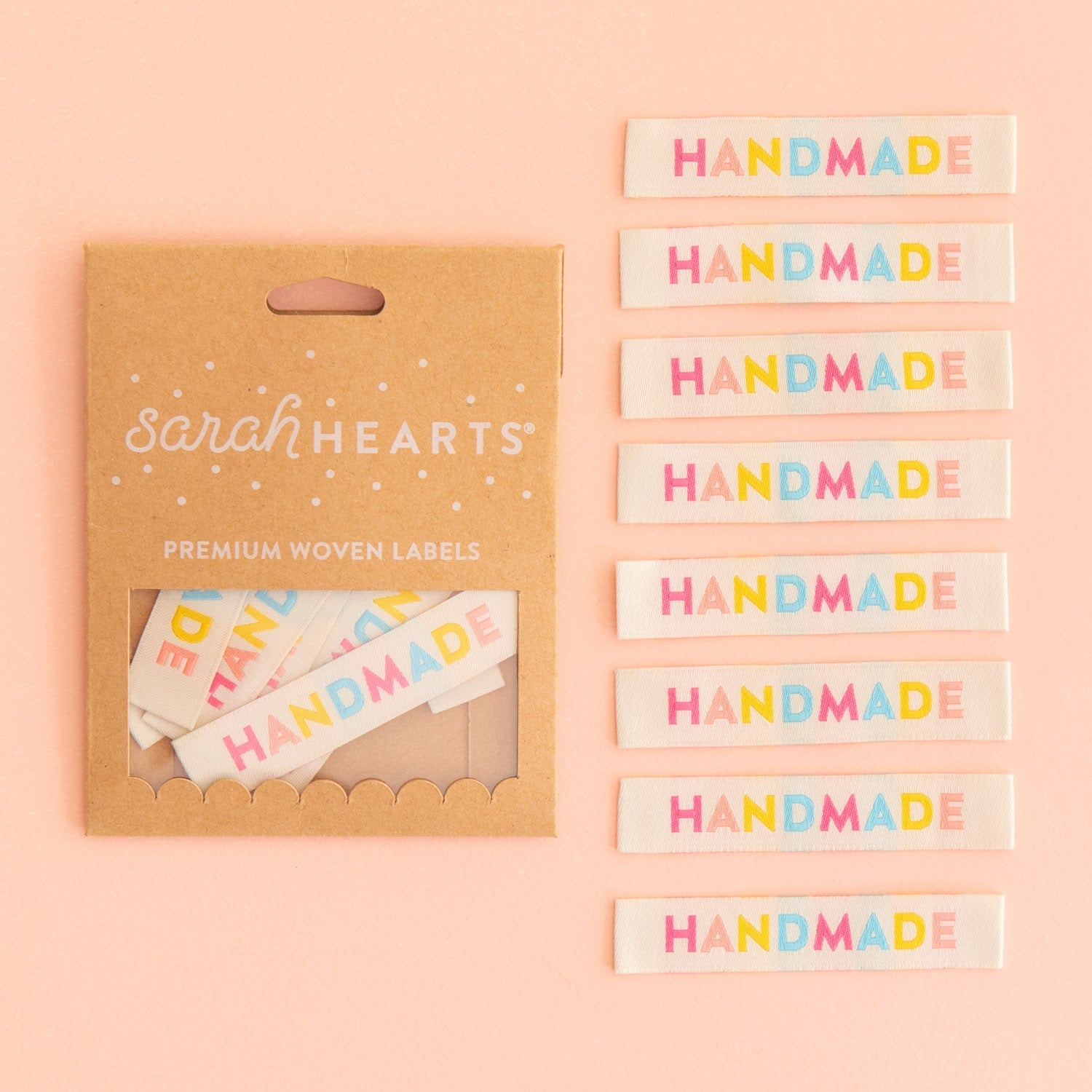 &quot;Handmade&quot; - Sarah Hearts - Sewing Labels - sewecofabrics