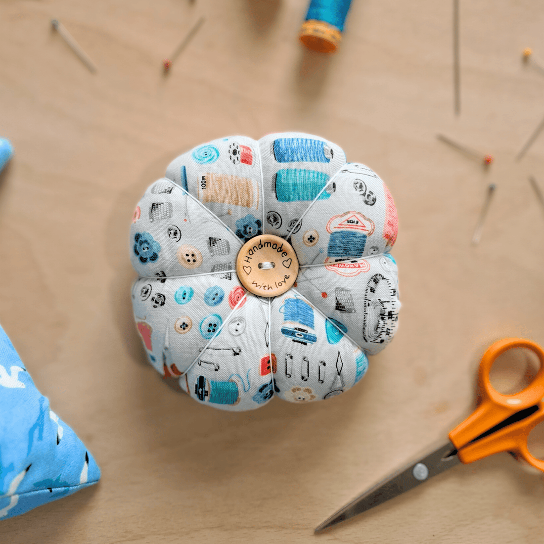 Pin Cushion - Recycled &amp; Handmade - Grey Notions - sewecofabrics