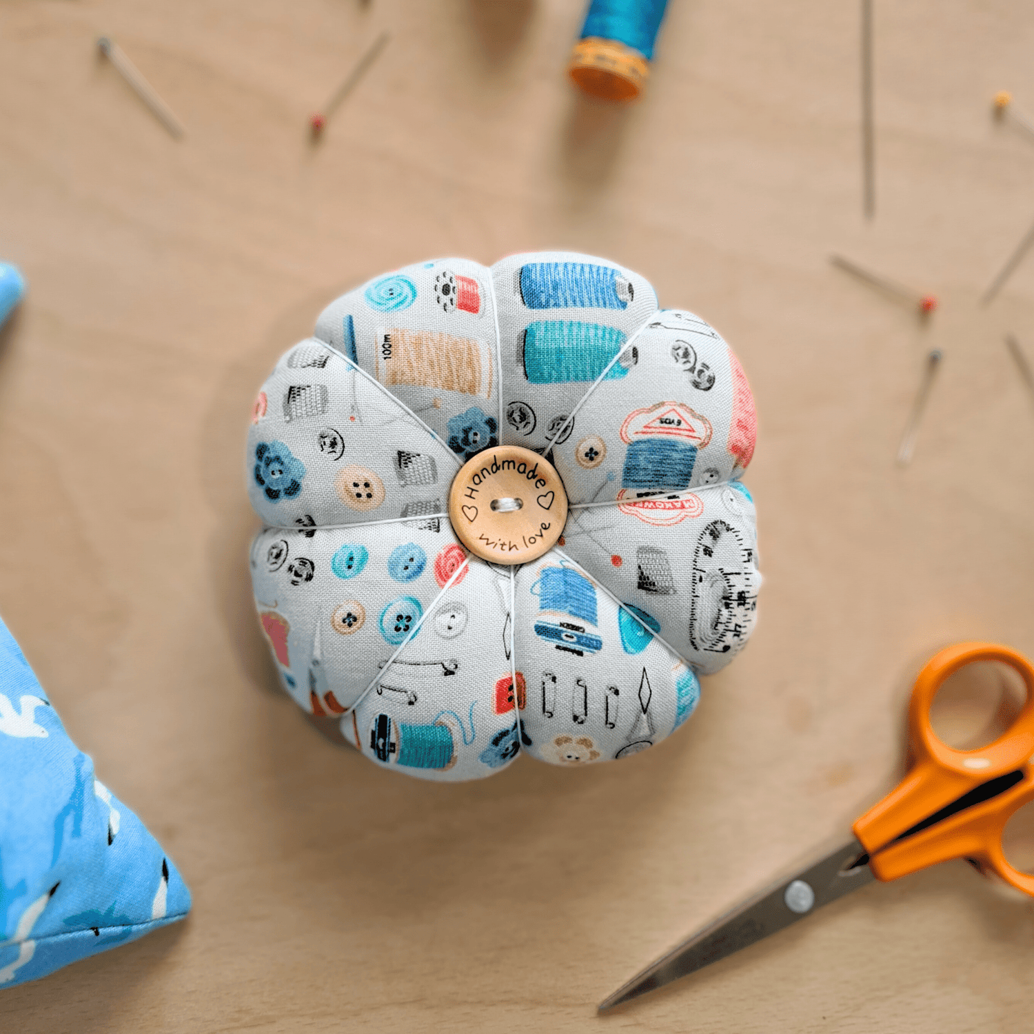 Pin Cushion - Recycled &amp; Handmade - Grey Notions - sewecofabrics