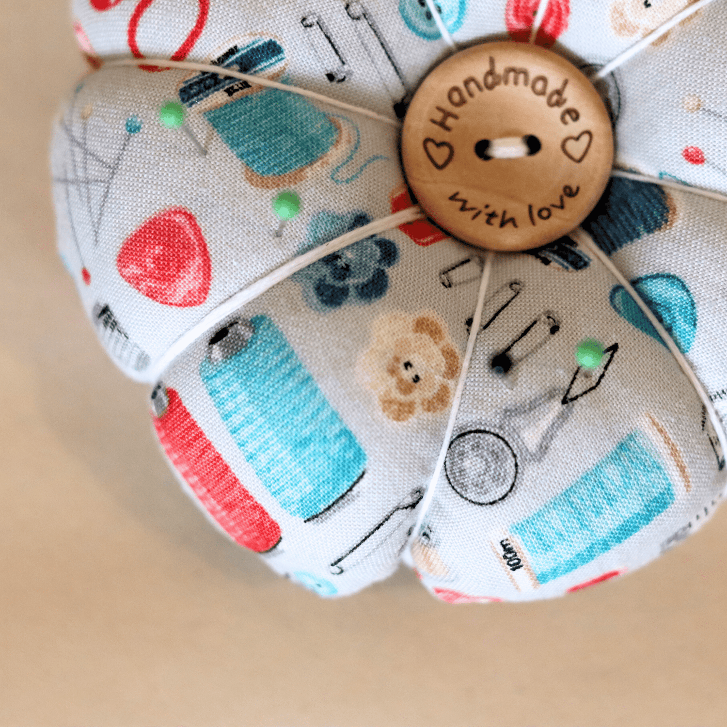 Pin Cushion - Recycled &amp; Handmade - Grey Notions - sewecofabrics