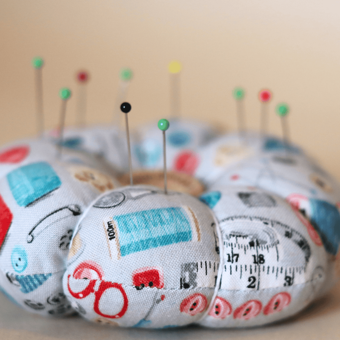 Pin Cushion - Recycled &amp; Handmade - Grey Notions - sewecofabrics