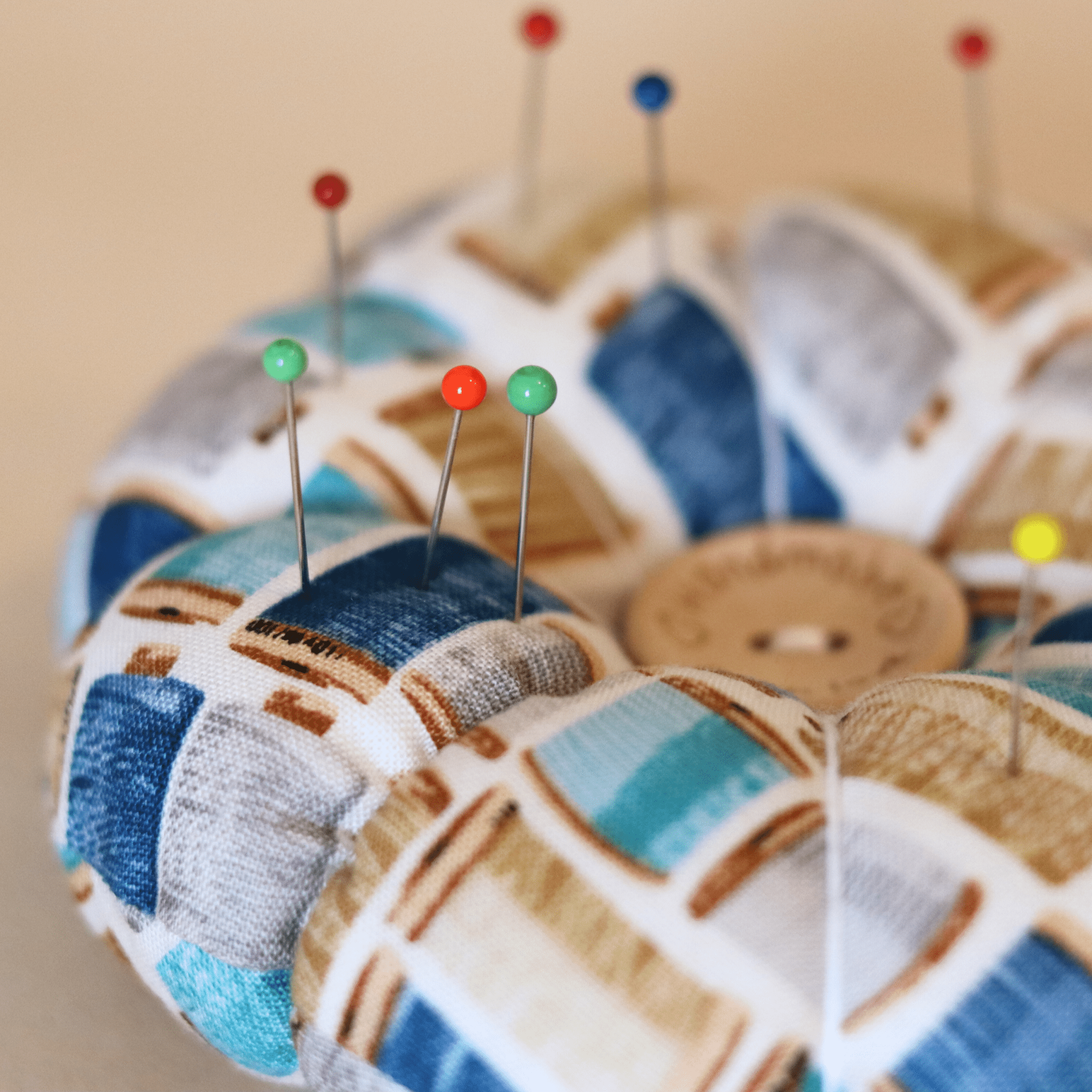 Pin Cushion - Recycled &amp; Handmade - Threads - sewecofabrics
