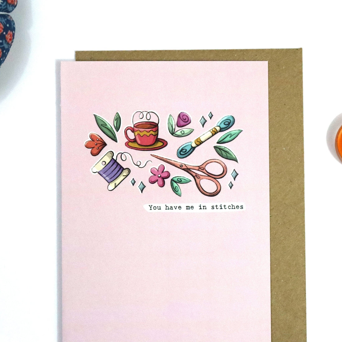 You Have Me In Stitches - Greeting Card - For Sewists or Embroider - sewecofabrics